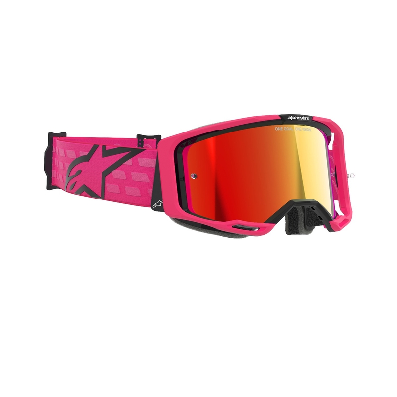 Alpinestars Vision 8 Corp Motocross-Brille rosa mit verspiegelten roten Gläsern