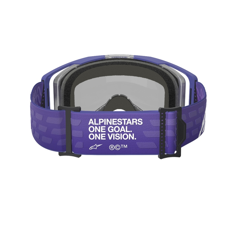 Alpinestars Vision 8 Corp Motocross-Brille lila mit verspiegelten blauen Gläsern