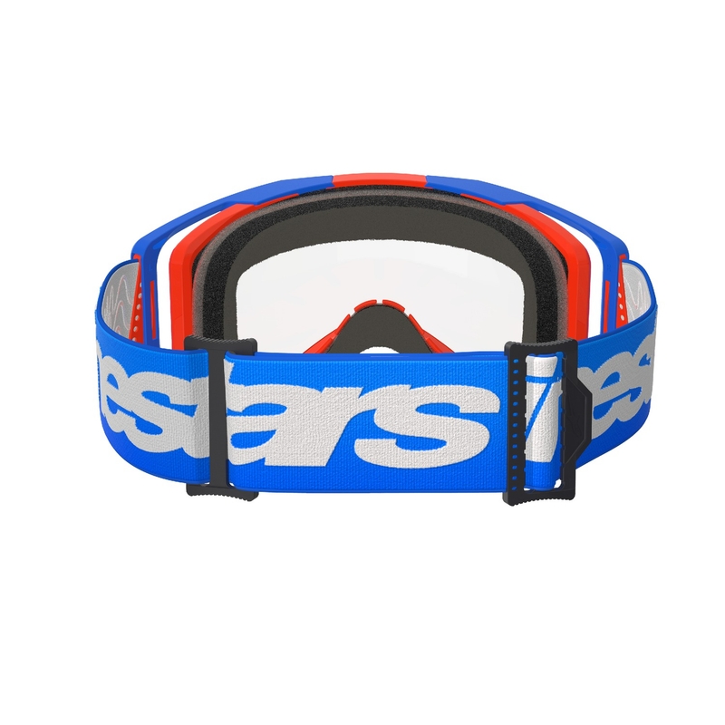 Motocross-Brille Alpinestars Vision 8 Wordmark blau-orange mit klarer Linse
