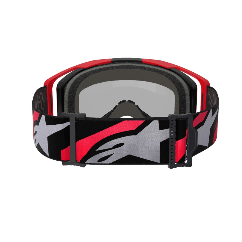 Alpinestars Vision 8 Luar rot-schwarze Motocross-Brille mit verspiegelter silberner Linse