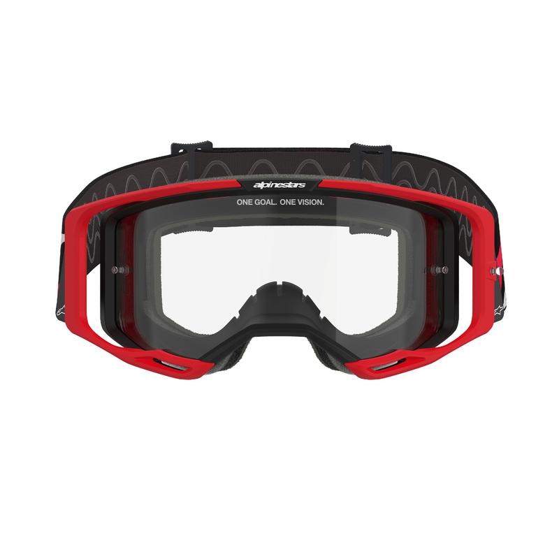Motocross-Brille Alpinestars Vision 8 Luar rot-schwarz mit klarer Linse