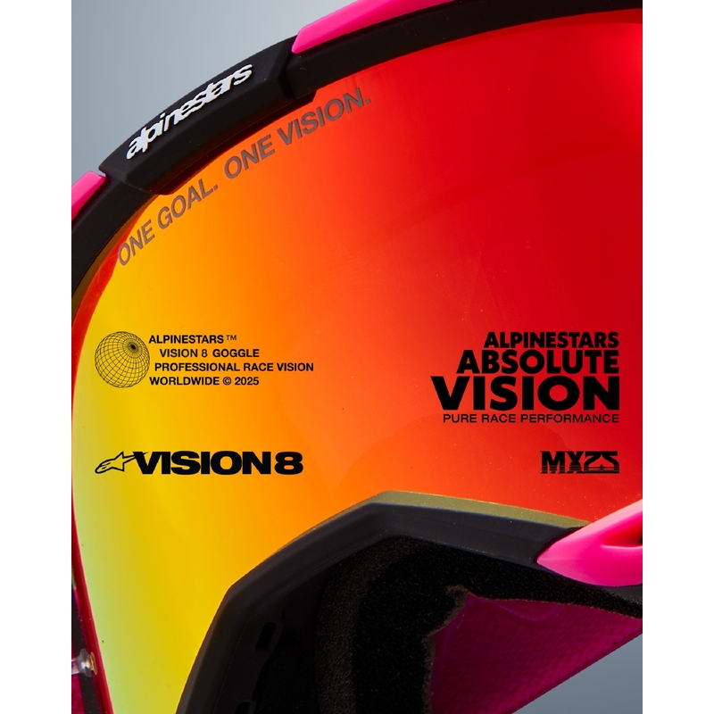 Motocross-Brille Alpinestars Vision 8 Luar rot-schwarz mit klarer Linse