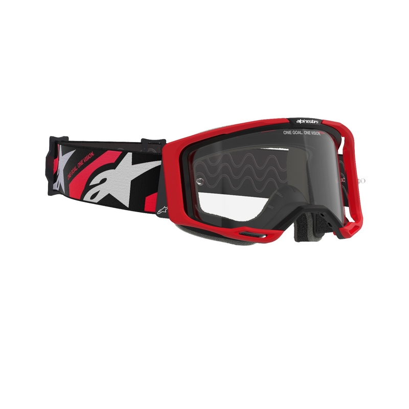 Motocross-Brille Alpinestars Vision 8 Luar rot-schwarz mit klarer Linse
