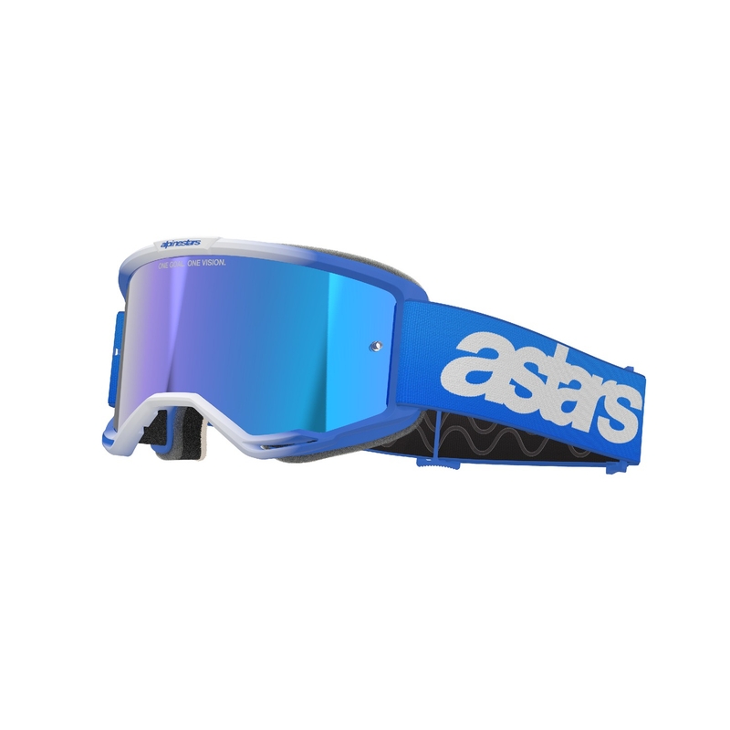 Alpinestars Vision 5 Blaze Blue Motocross-Brille mit blauen Spiegelgläsern