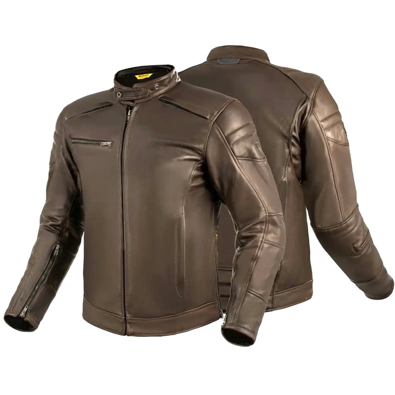 Leder-Motorradjacke Shima Hunter+ 2.0 braun