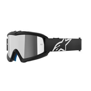 Alpinestars Vision Youth Corp Kinder-Motocross-Brille, Schwarz, mit verspiegelter silberner Linse