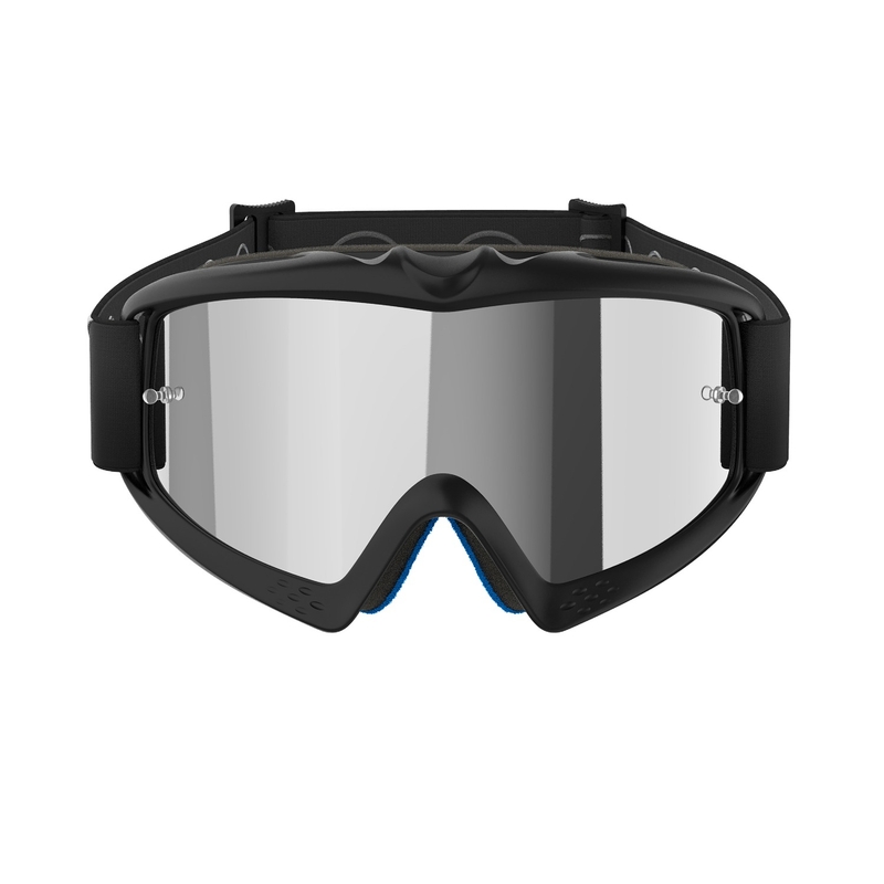 Alpinestars Vision Youth Corp Kinder-Motocross-Brille, Schwarz, mit verspiegelter silberner Linse