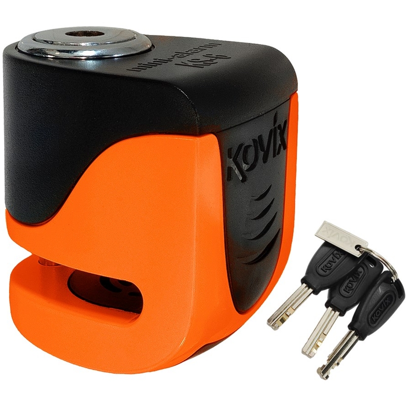 KOVIX KS6 Scheibenbremsschloss mit Alarm orange