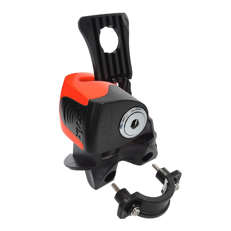KOVIX KS6 Scheibenbremsschloss mit Alarm orange