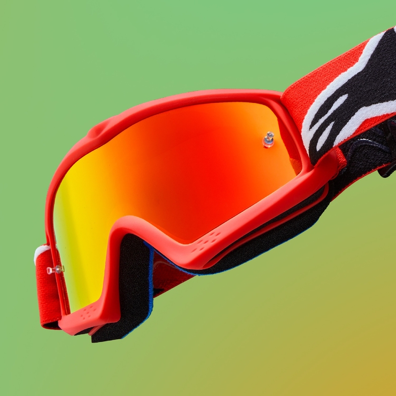 Alpinestars Vision Youth Hollow Schwarz-Anthrazit-Fluo Gelb Kinder-Motocross-Brille mit klarer Linse