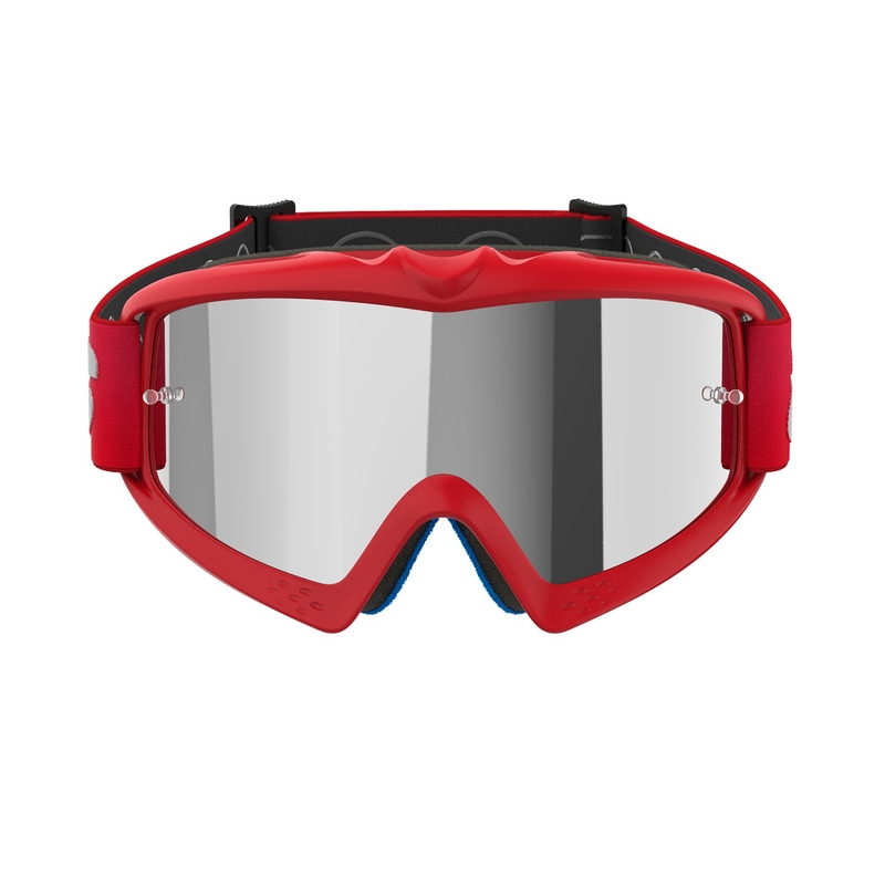 Alpinestars Vision Youth Blaze Red Motocross-Brille mit silbernen Spiegelgläsern