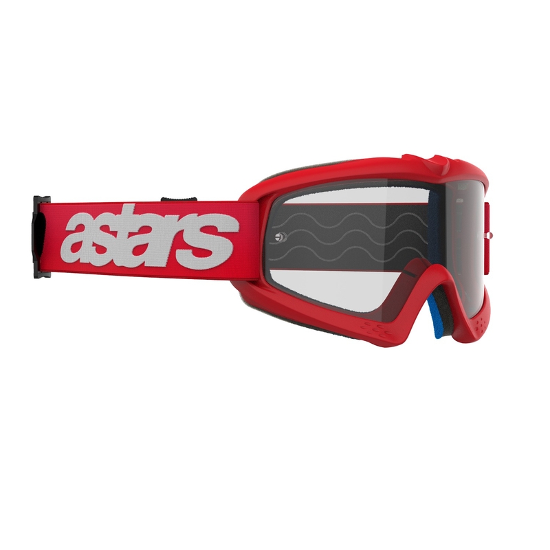 Alpinestars Vision Youth Blaze rote Motocross-Brille mit klaren Gläsern