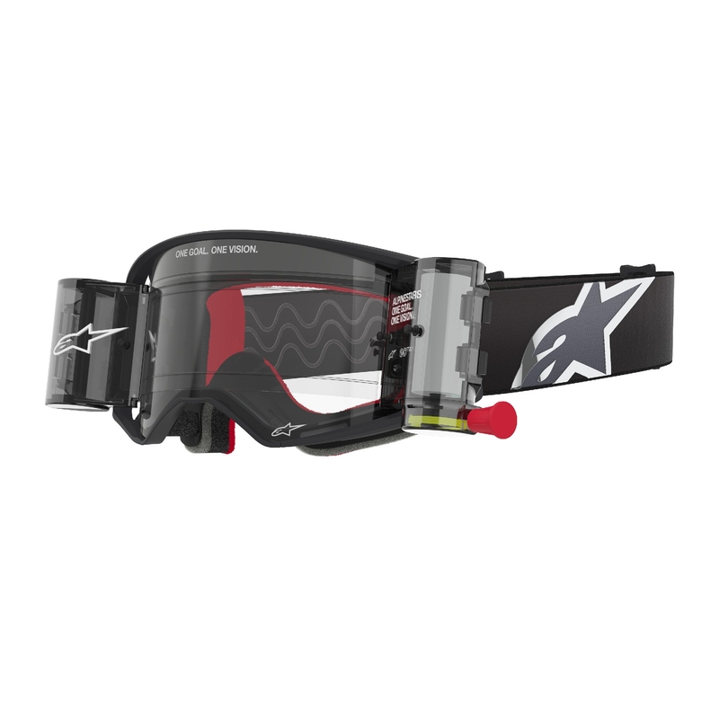 Alpinestars Supertech Corp ROLL-OFF Wide Vision Motocross-Brille schwarz-grau mit klarer Linse