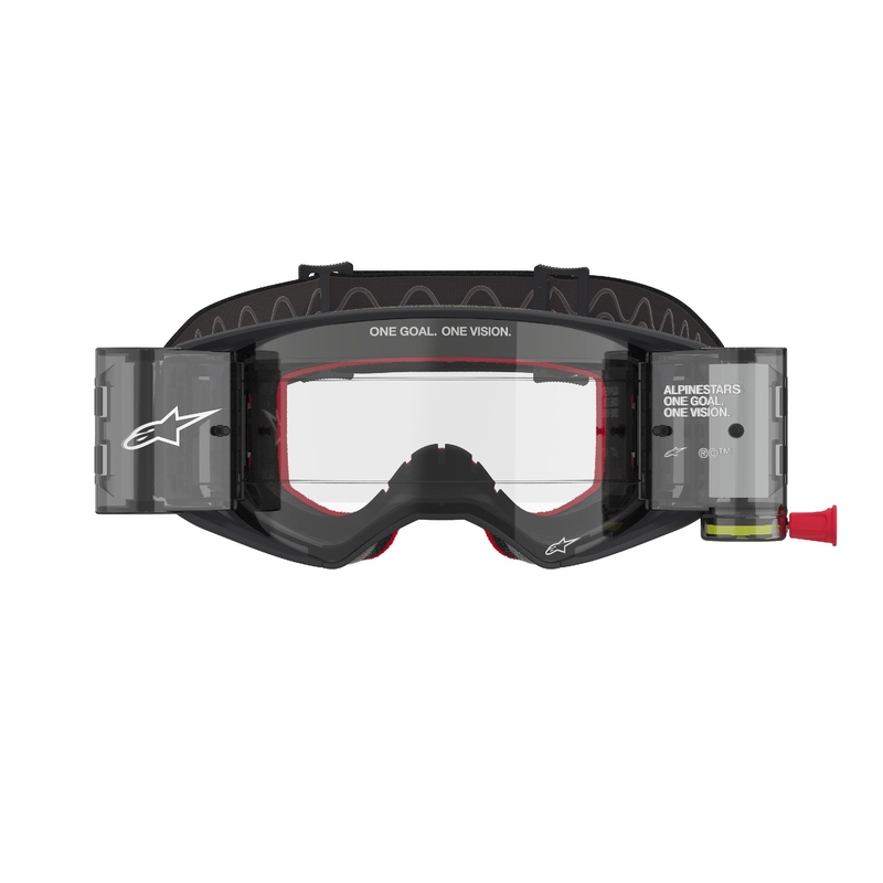 Alpinestars Supertech Corp ROLL-OFF Wide Vision Motocross-Brille schwarz-grau mit klarer Linse