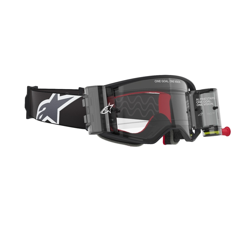 Alpinestars Supertech Corp ROLL-OFF Wide Vision Motocross-Brille schwarz-grau mit klarer Linse