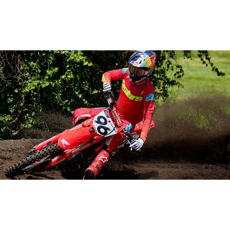 Alpinestars Supertech Corp ROLL-OFF Wide Vision Motocross-Brille Rot-Blau mit klaren Gläsern