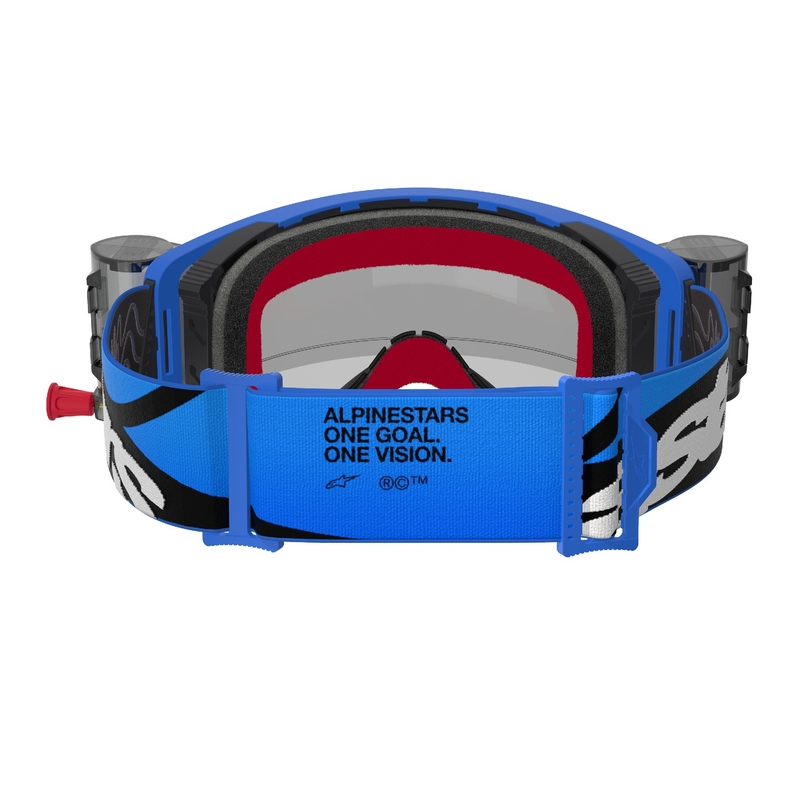 Alpinestars Supertech Stream ROLL-OFF Wide Vision Motocross-Brille blau mit klaren Gläsern