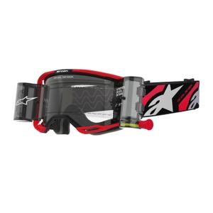 Alpinestars Vision 8 Luar ROLL-OFF Wide Vision Motocross-Brille Rot-Schwarz mit klarer Linse