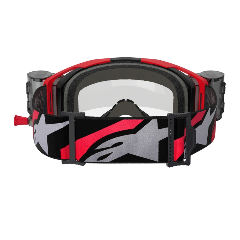Alpinestars Vision 8 Luar ROLL-OFF Wide Vision Motocross-Brille Rot-Schwarz mit klarer Linse