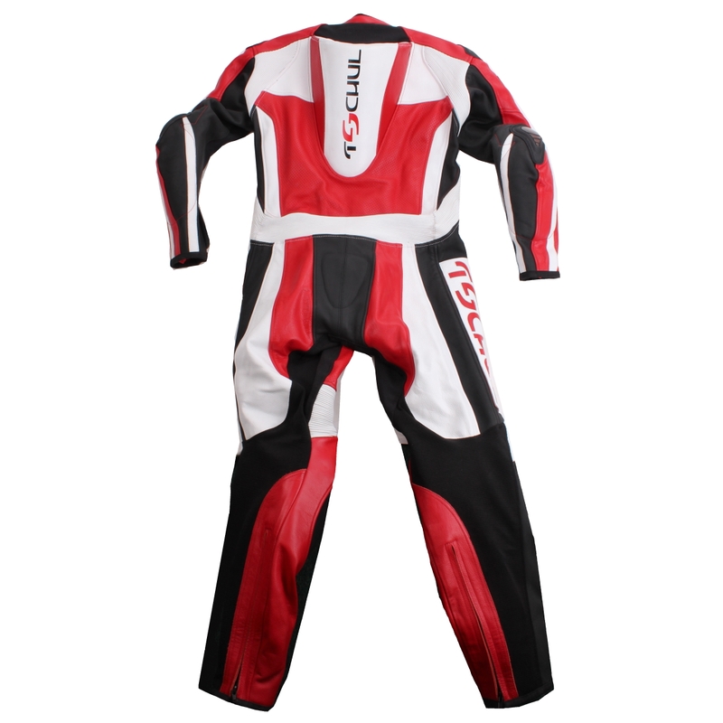 Einteiliger Tschul Race schwarz-rot-weißer Jumpsuit Ausverkauf