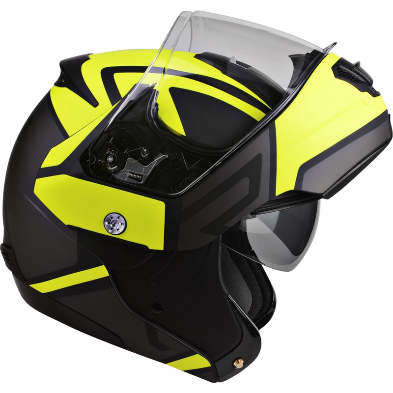 Motorrad-Klapphelm Lazer Lugano Z-Generation schwarz-fluo gelb