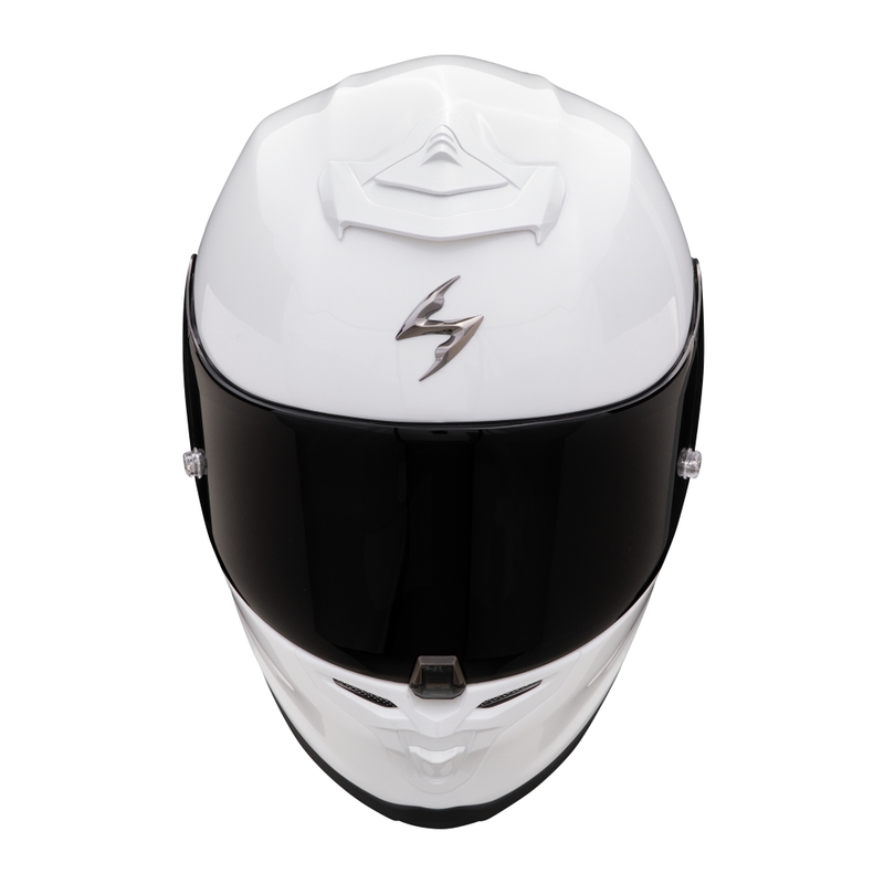 Integrierter Motorradhelm Scorpion EXO-R1 EVO AIR FIM Racing #1 Solides Perlweiß