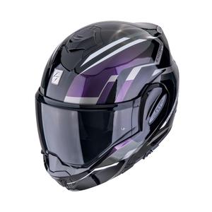 Klappbarer Motorradhelm Scorpion EXO-TECH EVO FURIO schwarzes Chamäleon