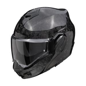 Klappbarer Motorradhelm Scorpion EXO-TECH EVO ONYX CARBON Solides Schwarz