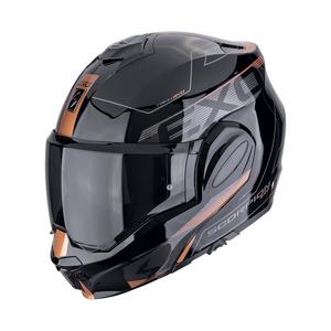 Klappbarer Motorradhelm Scorpion EXO-TECH EVO TRAVELLER schwarz-kupfer