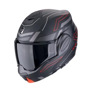 Klappbarer Motorradhelm Scorpion EXO-TECH EVO CONQUER mattschwarz-rot