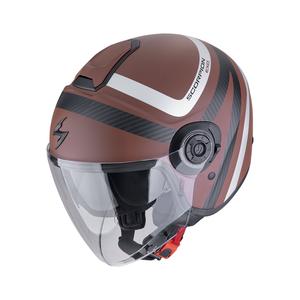 Offener Helm Scorpion EXO-CITY II RIVA matt braun-silber