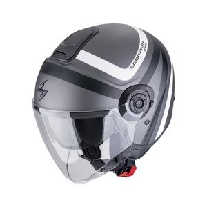 Offener Helm Scorpion EXO-CITY II RIVA mattsilber-schwarz-weiß