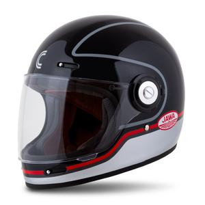 Integrierter Motorradhelm Cassida Fiber Jawa Sport schwarz-silber-rot - II. Qualität