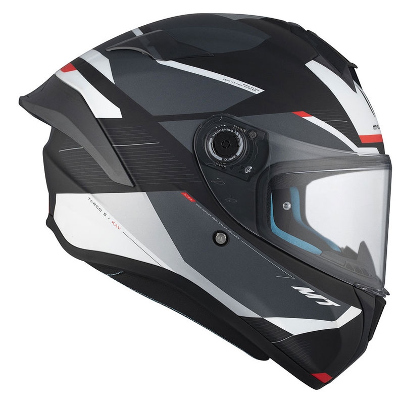 Integrierter Motorradhelm MT TARGO S KAY B2 mattschwarz-grau-weiß - II. Qualität