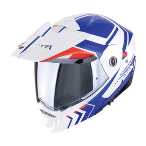Klappbarer Motorradhelm Scorpion ADX-2 LEWIS weiß-blau-rot