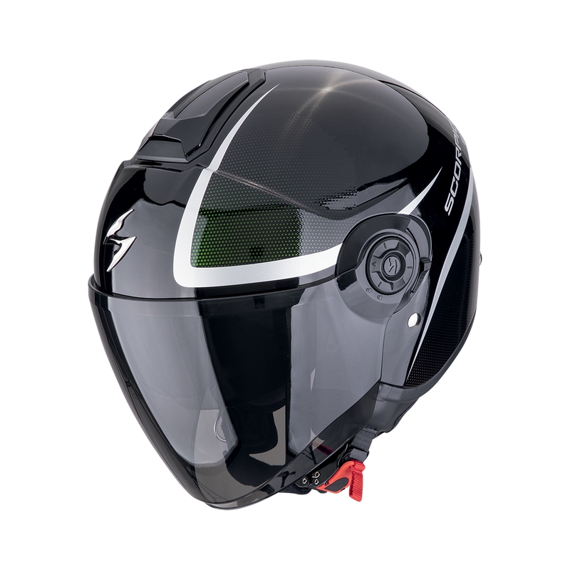 Offener Helm Scorpion EXO-CITY II INTERCITY schwarzes Chamäleon Ausverkauf