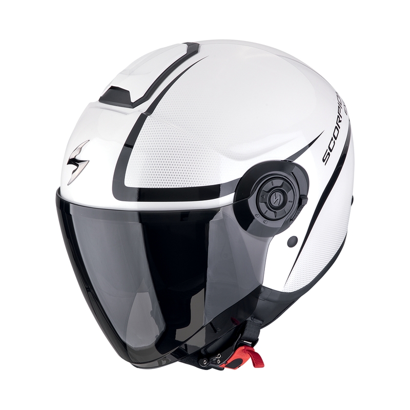 Offener Motorradhelm Scorpion EXO-CITY II INTERCITY weiß-schwarz Ausverkauf