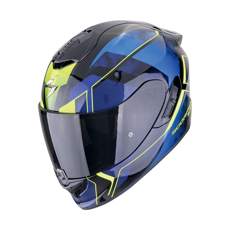 Integrierter Motorradhelm Scorpion EXO-1400 EVO II AIR INTENSIO schwarz-blau Ausverkauf