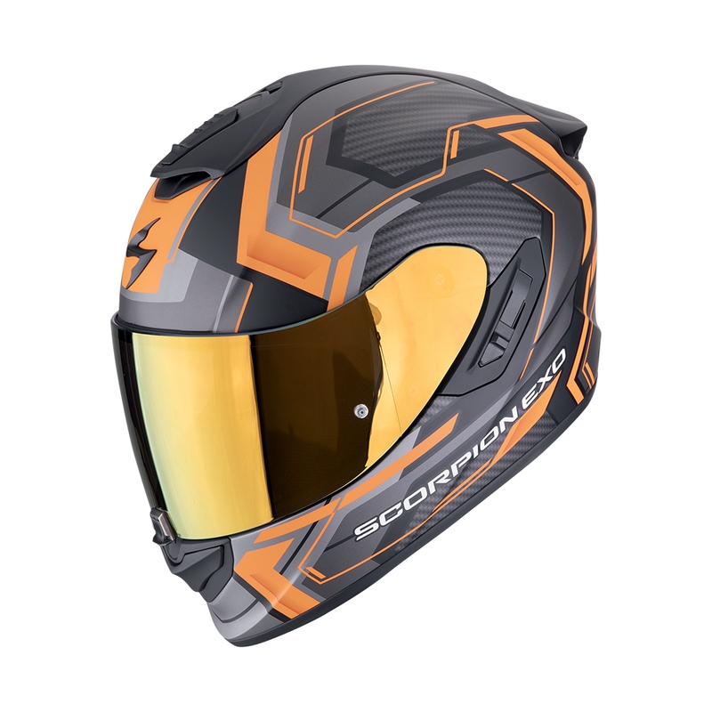 Integrierter Motorradhelm Scorpion EXO-1400 EVO II AIR LINART mattschwarz-orange Ausverkauf