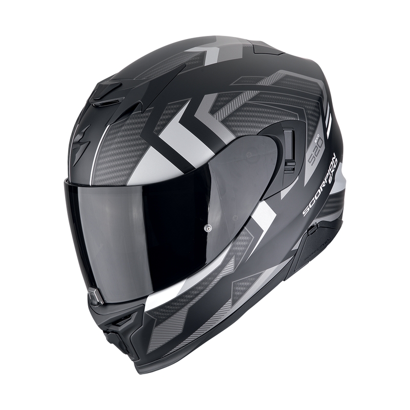Integrierter Motorradhelm Scorpion EXO-520 EVO AIR SENSUS mattschwarz-silber Ausverkauf