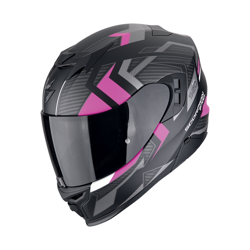 Integrierter Motorradhelm Scorpion EXO-520 EVO AIR SENSUS mattschwarz-rosa Ausverkauf