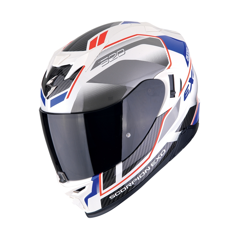 Integrierter Motorradhelm Scorpion EXO-520 EVO AIR LENA perlweiß-blau Ausverkauf