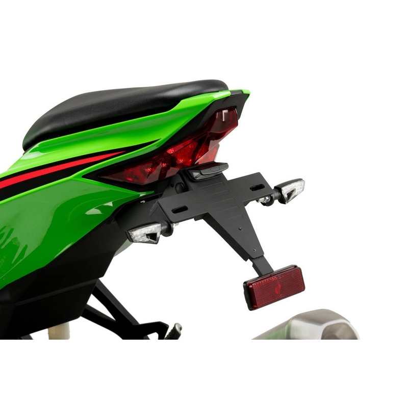 Adjustable license support PUIG schwarz für KAWASAKI ZX-4R Ninja 2024, KAWASAKI ZX-4RR Ninja 2024