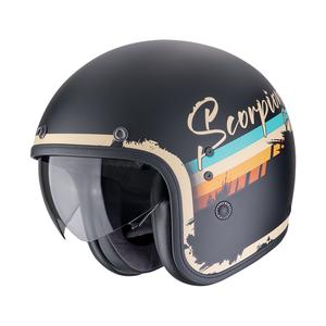 Offener Motorradhelm Scorpion Belfast Evo ADONIS mattschwarz-beige