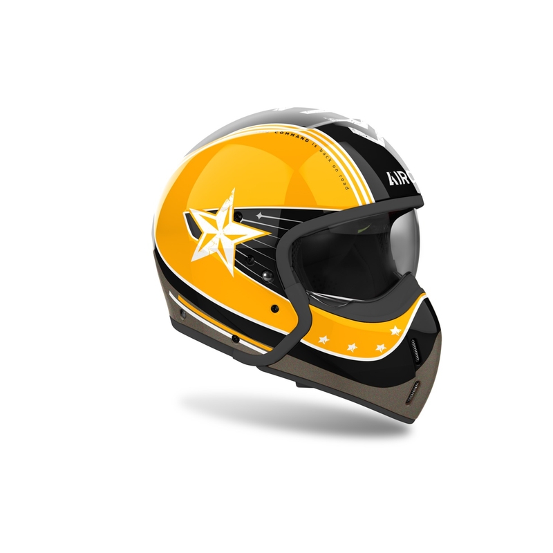 Modularer Motorradhelm Airoh J110 Command glänzend gelb