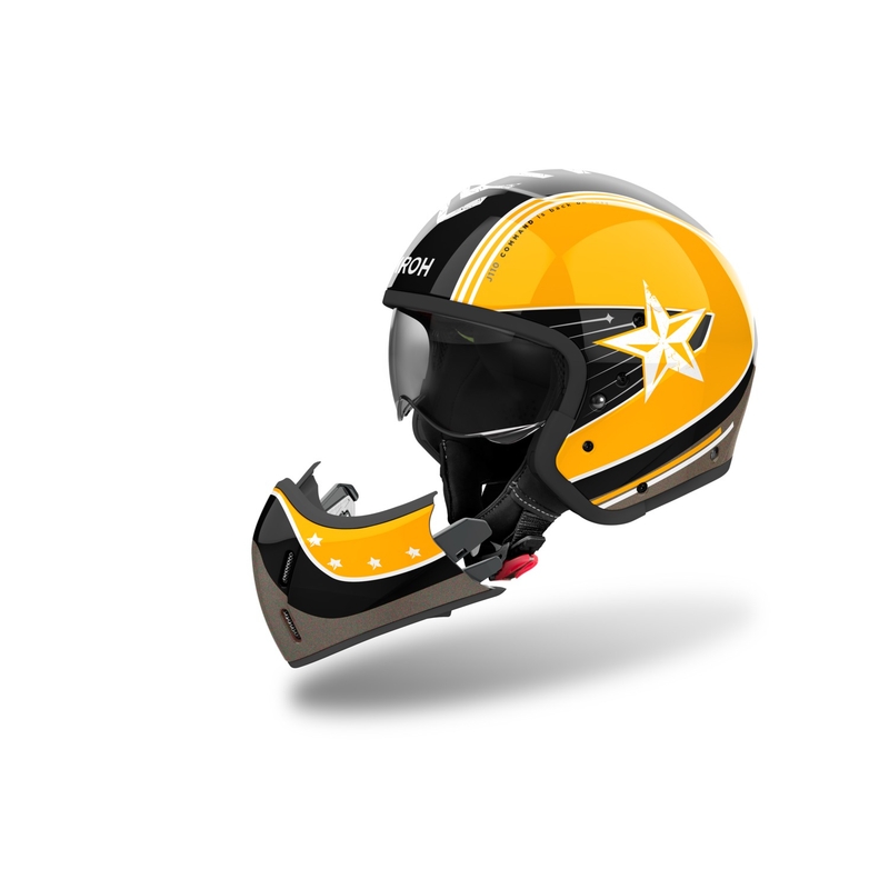Modularer Motorradhelm Airoh J110 Command glänzend gelb