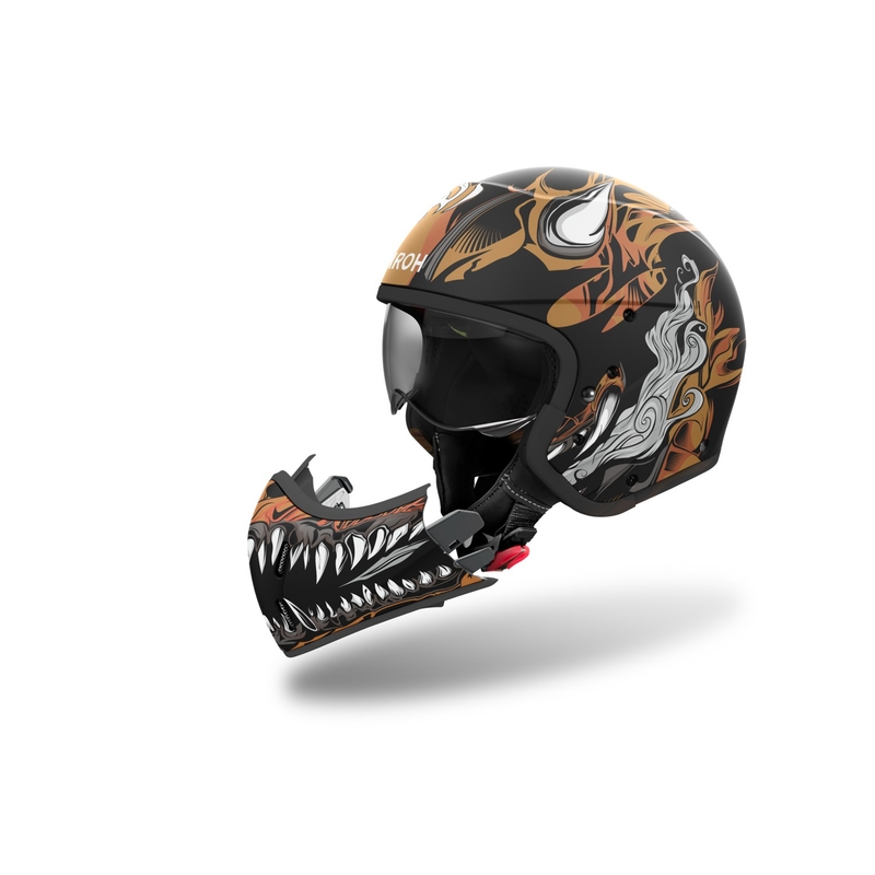 Airoh J110 Oni Mattschwarzer modularer Motorradhelm