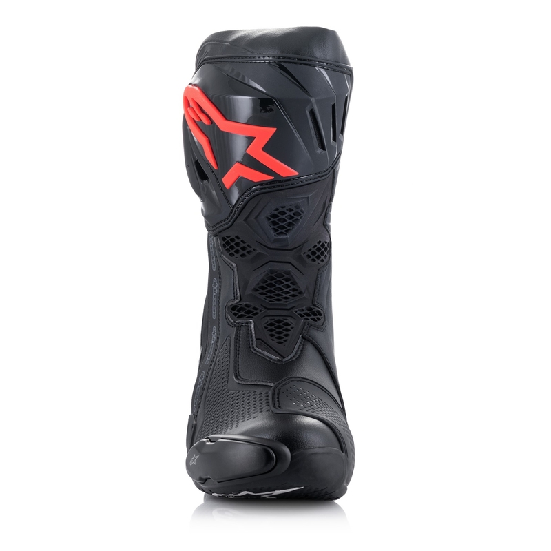 Alpinestars Supertech R Motorradstiefel Schwarz-Weiß-Fluorot-Fluogelb