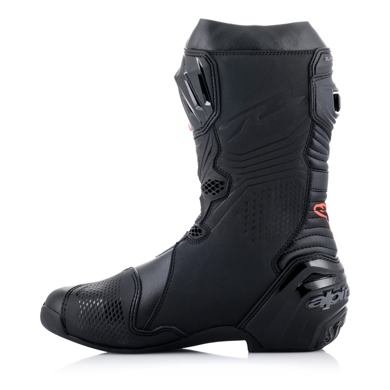 Alpinestars Supertech R Motorradstiefel Schwarz-Weiß-Fluorot-Fluogelb
