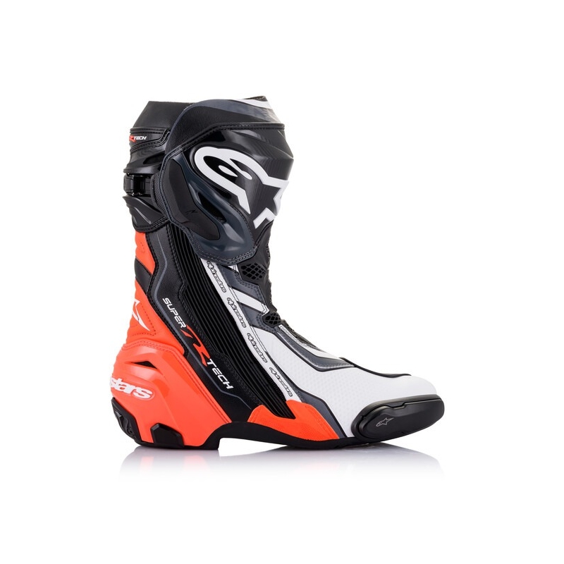 Alpinestars Supertech R Motorradstiefel schwarz-fluo rot-weiß-grau